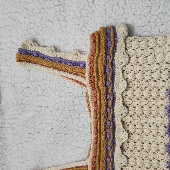 Boho Crochet Crop Top Y2k Blokecore Sexy Flirty Artsy Coquette feminine Beach - Picture 2 of 10